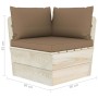 Ecksofa aus Gartenpaletten mit imprägnierten Tannenkissen von vidaXL, Modulare Sofas für den Außenbereich - Ref: Foro24-30633...