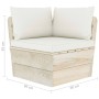 2-seater garden pallet sofa with fir wood cushions by vidaXL, Garden sets - Ref: Foro24-3063386, Price: 179,99 €, Discount: %