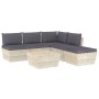 6-piece pallet garden furniture and fir wood cushions by vidaXL, Garden sets - Ref: Foro24-3063540, Price: 417,04 €, Discount: %