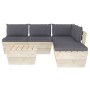 6-piece pallet garden furniture and fir wood cushions by vidaXL, Garden sets - Ref: Foro24-3063540, Price: 417,04 €, Discount: %