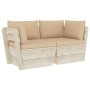 2-Sitzer-Gartensofa aus Paletten mit Kissen aus Tannenholz von vidaXL, Gartensets - Ref: Foro24-3063387, Preis: 204,77 €, Rab...