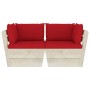 2-seater garden pallet sofa with fir wood cushions by vidaXL, Garden sets - Ref: Foro24-3063390, Price: 176,25 €, Discount: %