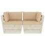 2-Sitzer-Gartensofa aus Paletten mit Kissen aus Tannenholz von vidaXL, Gartensets - Ref: Foro24-3063387, Preis: 204,77 €, Rab...