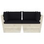 2-seater garden pallet sofa with fir wood cushions by vidaXL, Garden sets - Ref: Foro24-3063391, Price: 175,22 €, Discount: %