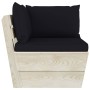 2-seater garden pallet sofa with fir wood cushions by vidaXL, Garden sets - Ref: Foro24-3063391, Price: 175,22 €, Discount: %