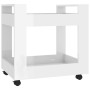 Carrito de escritorio contrachapada blanco brillo 60x45x60 cm de vidaXL, Carros e islas - Ref: Foro24-816602, Precio: 39,10 €...