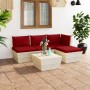 5-piece pallet garden furniture and fir wood cushions by vidaXL, Garden sets - Ref: Foro24-3063465, Price: 280,77 €, Discount: %