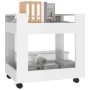 Carrito de escritorio contrachapada blanco brillo 60x45x60 cm de vidaXL, Carros e islas - Ref: Foro24-816602, Precio: 39,10 €...