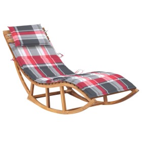 Tumbona mecedora con cojín madera maciza de teca de vidaXL, Tumbonas - Ref: Foro24-3063346, Precio: 259,99 €, Descuento: %