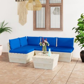 5-piece pallet garden furniture and fir wood cushions by vidaXL, Garden sets - Ref: Foro24-3063490, Price: 403,18 €, Discount: %