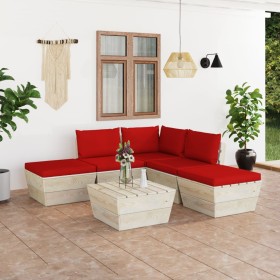 6-piece pallet garden furniture and fir wood cushions by vidaXL, Garden sets - Ref: Foro24-3063498, Price: 392,99 €, Discount: %