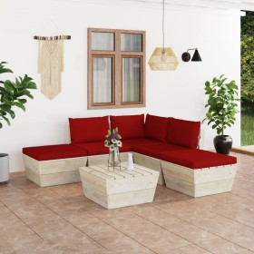 6-piece pallet garden furniture and fir wood cushions by vidaXL, Garden sets - Ref: Foro24-3063501, Price: 379,99 €, Discount: %