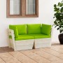 Garden pallet sofa, 2-seater with fir wood cushions. by vidaXL, Garden sets - Ref: Foro24-3063395, Price: 176,25 €, Discount: %