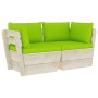 Garden pallet sofa, 2-seater with fir wood cushions. by vidaXL, Garden sets - Ref: Foro24-3063395, Price: 176,25 €, Discount: %