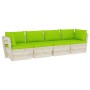 4-seater garden pallet sofa with fir wood cushions by vidaXL, Garden sets - Ref: Foro24-3063455, Price: 300,99 €, Discount: %