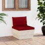 Central pallet sofa for garden with fir wood impregnated cushions by vidaXL, Modular outdoor sofas - Ref: Foro24-3063369, Pri...