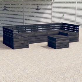 Garden pallet furniture 7 pcs solid dark gray pine wood by vidaXL, Garden sets - Ref: Foro24-3063756, Price: 438,44 €, Discou...