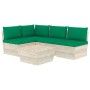 Garden furniture made of 5-piece pallets and fir wood cushions. by vidaXL, Garden sets - Ref: Foro24-3063485, Price: 369,82 €...