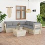 6-piece pallet garden furniture and fir wood cushions by vidaXL, Garden sets - Ref: Foro24-3063529, Price: 443,97 €, Discount: %