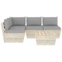 5-piece pallet garden furniture and fir wood cushions by vidaXL, Garden sets - Ref: Foro24-3063481, Price: 334,50 €, Discount: %