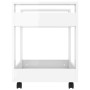 Carrito de escritorio contrachapada blanco brillo 60x45x60 cm de vidaXL, Carros e islas - Ref: Foro24-816602, Precio: 39,10 €...