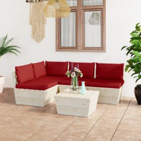 5-piece pallet garden furniture and fir wood cushions by vidaXL, Garden sets - Ref: Foro24-3063489, Price: 402,10 €, Discount: %