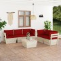 6-piece pallet garden furniture and fir wood cushions by vidaXL, Garden sets - Ref: Foro24-3063525, Price: 455,79 €, Discount: %