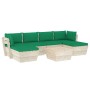 7-piece pallet garden furniture and fir wood cushions by vidaXL, Garden sets - Ref: Foro24-3063581, Price: 442,99 €, Discount: %