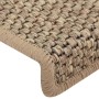 Self-adhesive sisal stair tread mat, set of 15 in beige, 65x21x4 cm by vidaXL, Stair mats - Ref: Foro24-326890, Price: 99,84 ...