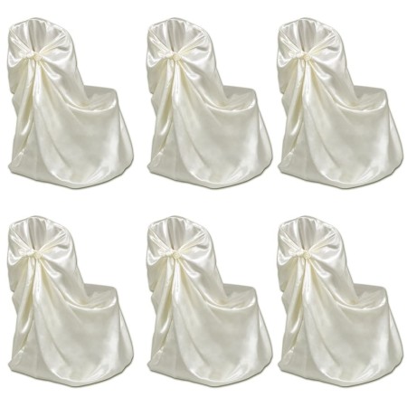 Set de 6 Fundas de color crema para sillas, banquetes y bodas de vidaXL, Fundas - Ref: Foro24-241185, Precio: 40,95 €, Descue...