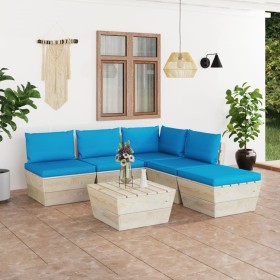 6-piece pallet garden furniture and fir wood cushions by vidaXL, Garden sets - Ref: Foro24-3063544, Price: 412,99 €, Discount: %