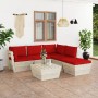 6-piece pallet garden furniture and fir wood cushions by vidaXL, Garden sets - Ref: Foro24-3063558, Price: 401,55 €, Discount: %