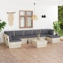 8-teilige Gartenmöbel aus Paletten und Kissen aus Tannenholz von vidaXL, Gartensets - Ref: Foro24-3063612, Preis: 549,42 €, R...