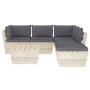 6-piece pallet garden furniture and fir wood cushions by vidaXL, Garden sets - Ref: Foro24-3063552, Price: 417,83 €, Discount: %