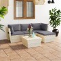 Gartenmöbel aus 5-teiligen Paletten und Tannenholzkissen von vidaXL, Gartensets - Ref: Foro24-3063468, Preis: 316,86 €, Rabat...