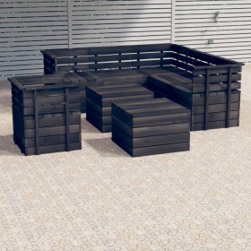 Gartenpalettenmöbel 8 Stk. massives Kiefernholz dunkelgrau von vidaXL, Gartensets - Ref: Foro24-3063760, Preis: 511,45 €, Rab...