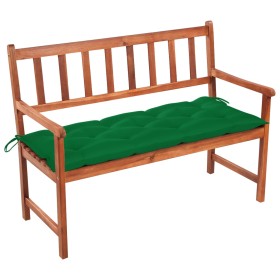 Solid acacia wood garden bench with cushion 120 cm by vidaXL, garden benches - Ref: Foro24-3063788, Price: 171,99 €, Discount: %