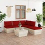 6-piece pallet garden furniture and fir wood cushions by vidaXL, Garden sets - Ref: Foro24-3063549, Price: 386,99 €, Discount: %