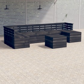 Garden pallet furniture 8 pcs solid dark gray pine wood by vidaXL, Garden sets - Ref: Foro24-3063759, Price: 546,99 €, Discou...