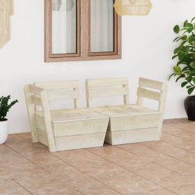 Garden pallet sofa, 2-seater, impregnated fir wood by vidaXL, Garden sets - Ref: Foro24-3063708, Price: 105,26 €, Discount: %