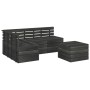 Garden furniture set made of 5 pieces of solid dark gray pine wood pallets. by vidaXL, Garden sets - Ref: Foro24-3063743, Pri...