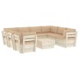 9-piece pallet garden furniture and fir wood cushions by vidaXL, Garden sets - Ref: Foro24-3063603, Price: 658,99 €, Discount: %