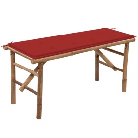 Folding garden bench with bamboo cushion 118 cm by vidaXL, garden benches - Ref: Foro24-3063855, Price: 70,99 €, Discount: %