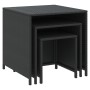 Stackable tables 3 pieces black synthetic rattan by vidaXL, Side tables - Ref: Foro24-319412, Price: 76,69 €, Discount: %