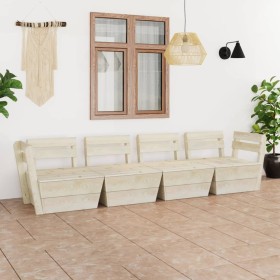 4-seater garden pallet sofa impregnated fir wood by vidaXL, Garden sets - Ref: Foro24-3063713, Price: 205,99 €, Discount: %