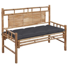 Bamboo bench with cushion 120 cm by vidaXL, garden benches - Ref: Foro24-3063891, Price: 120,54 €, Discount: %