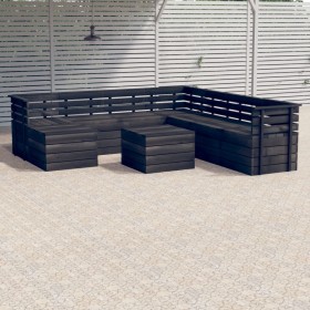 Gartenpalettenmöbel 9-tlg. aus massivem dunkelgrauem Kiefernholz von vidaXL, Gartensets - Ref: Foro24-3063763, Preis: 613,99 ...