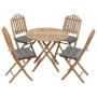 5-piece folding garden dining set with bamboo cushions by vidaXL, Garden sets - Ref: Foro24-3063976, Price: 258,75 €, Discoun...