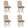 5-piece folding garden dining set with bamboo cushions by vidaXL, Garden sets - Ref: Foro24-3063976, Price: 258,75 €, Discoun...