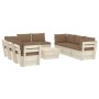 9-piece pallet garden furniture and fir wood cushions by vidaXL, Garden sets - Ref: Foro24-3063656, Price: 714,59 €, Discount: %